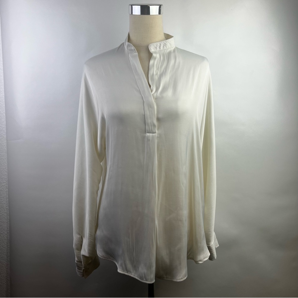 Ellie Tahari Ivory Long Sleeve Top Size L